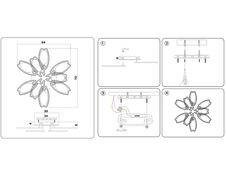 FA581/6+3 BK черный 162W 700*640*120 (ПДУ РАДИО 2.4G)